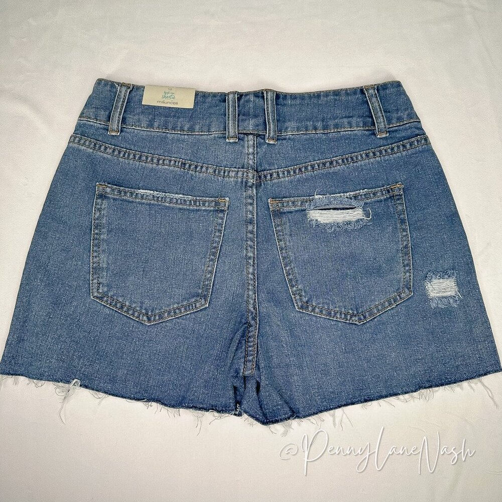 NWT Maurices High Rise Distressed Denim Jean Shorts - Picture 4 of 8